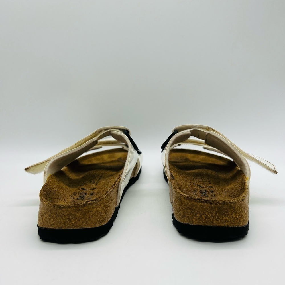 BIRKIES UNISEX WHITE VELCRO SLIP ON SANDALS SIZE W6 M4 - Picture 5 of 14